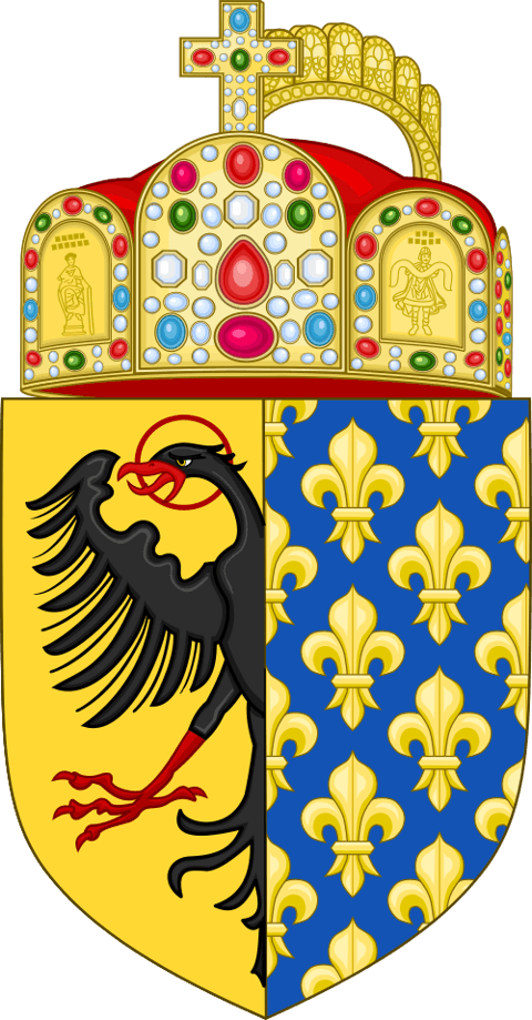 Arms later attributed to Charlemagne (heraldry did not yet exist)